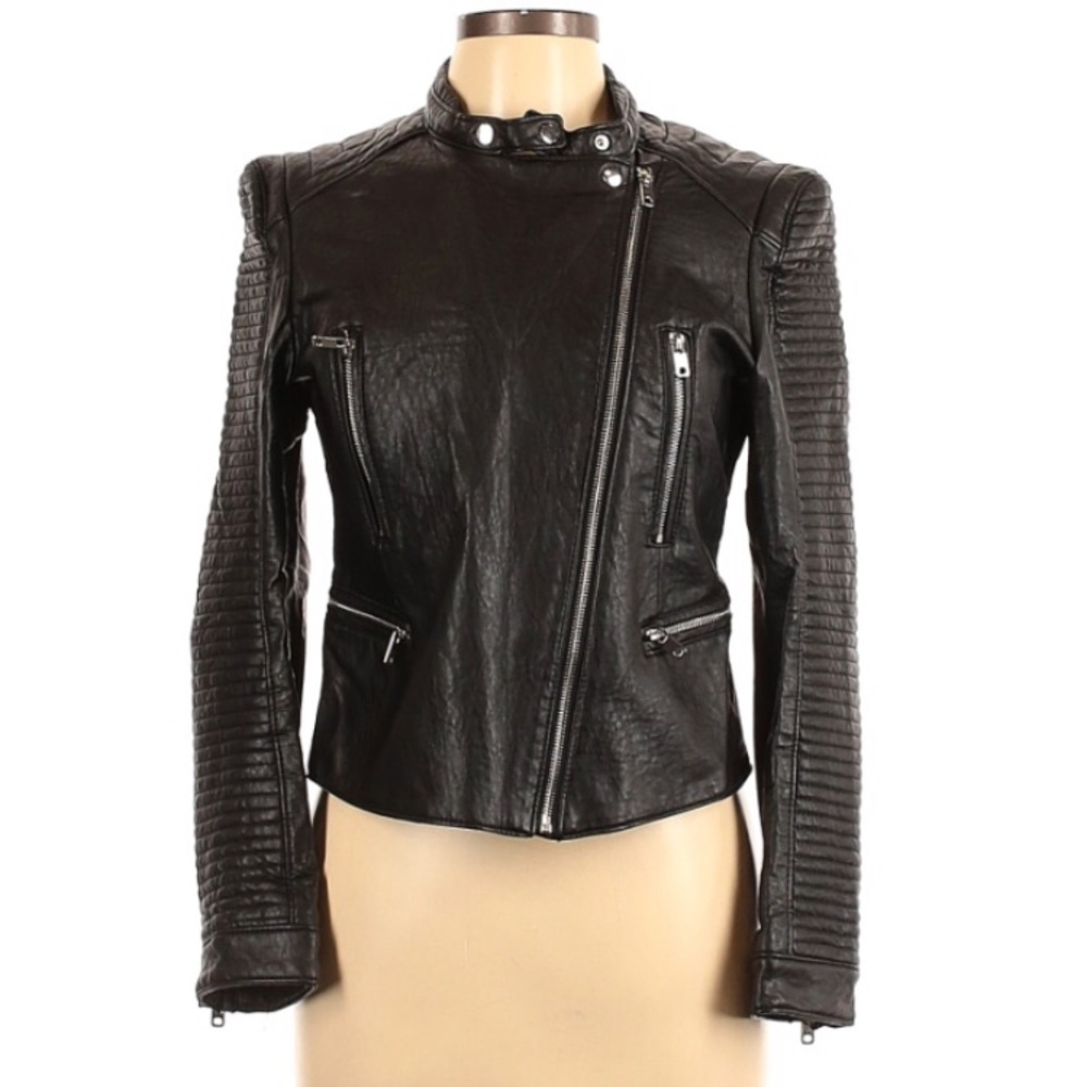 Zara Basic Faux leather moto jacket